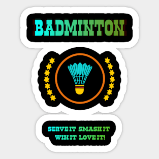 Badminton Smash it Sticker